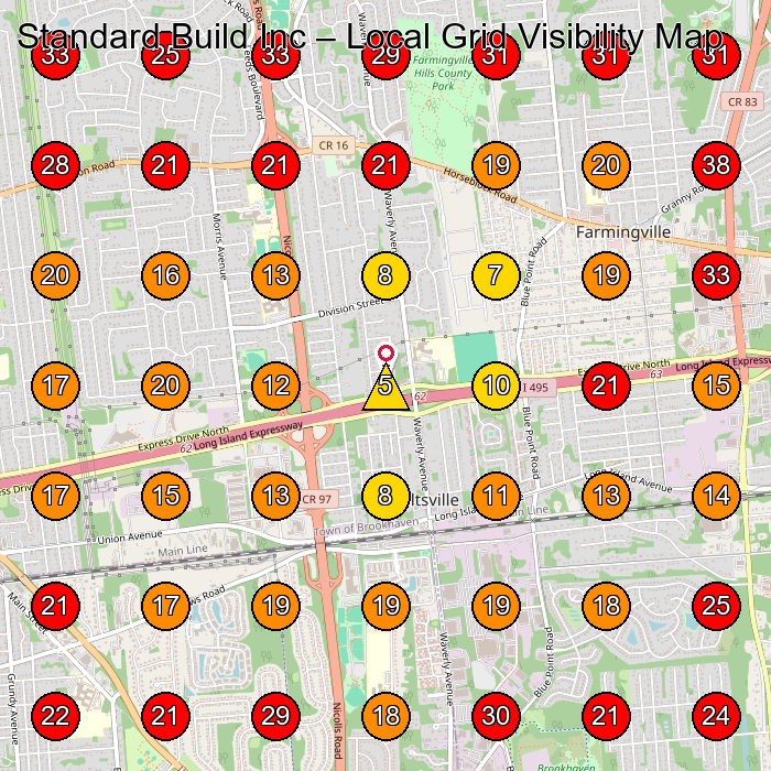Standard Build Inc GeoGrid visibility map for Concrete Contractor in Centereach
